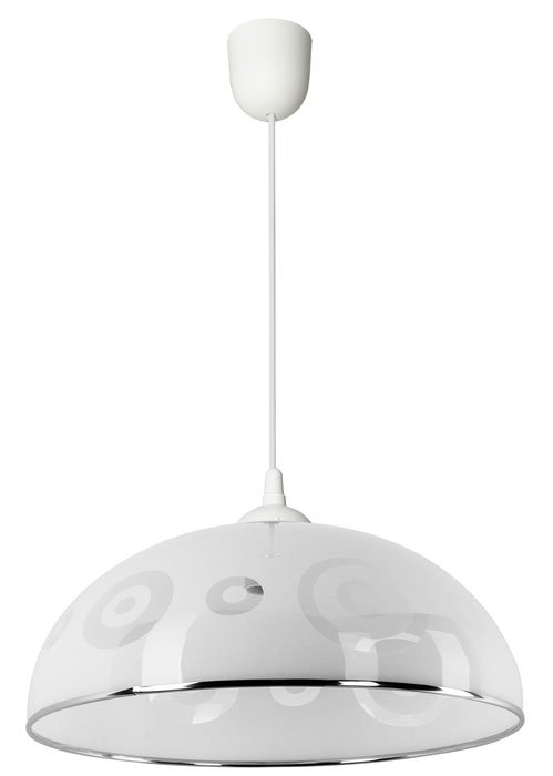 Biała lampa wisząca z ozdobnym kloszem - EXX79-Simis