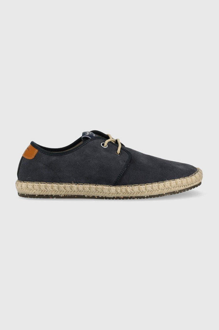 Pepe Jeans espadryle zamszowe TOURIST kolor granatowy PMS10314