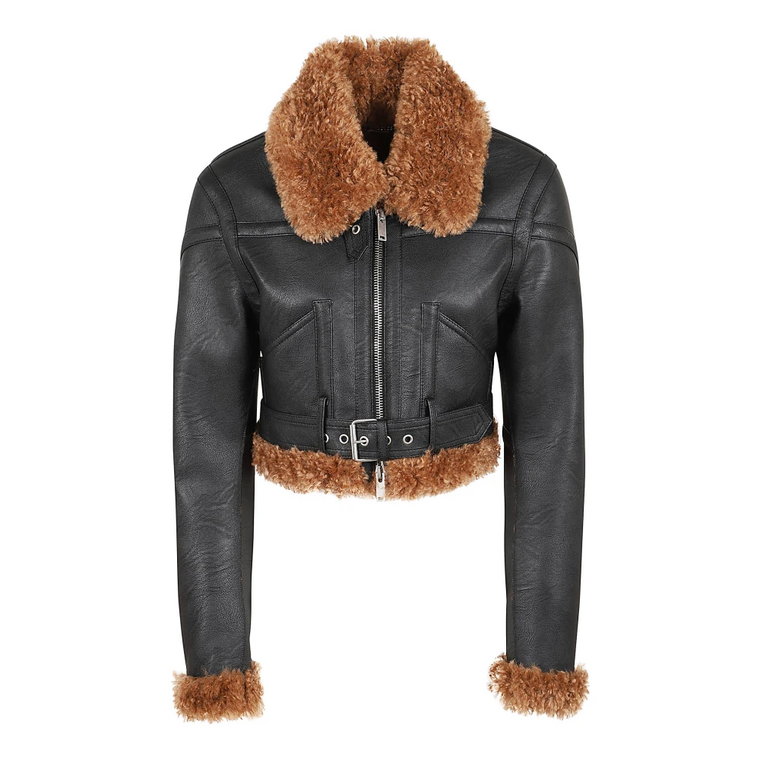 Czarna Kurtka Biker z Detalem Teddy Stella McCartney