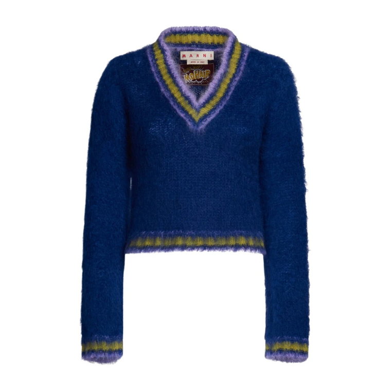 Sweter z Dekoltem w Serek, Klasyczny Styl Marni