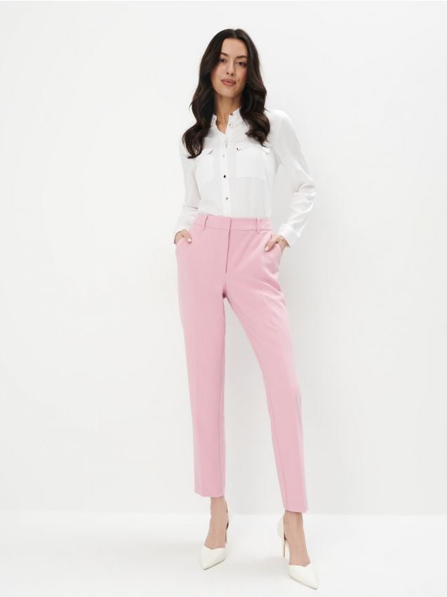 Mohito - Różowe spodnie cygaretki - pastelowy różowy