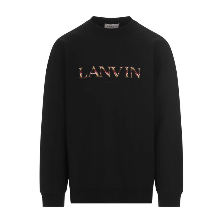 Czarny Bluza z Dzianiny Frotteowej Lanvin