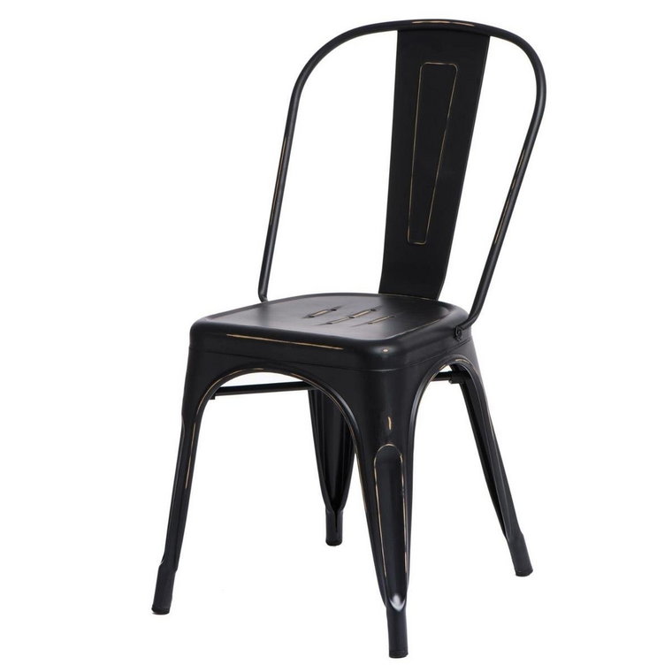 Krzesło MIA HOME Metalove Antique, czarne, 45x53x85 cm