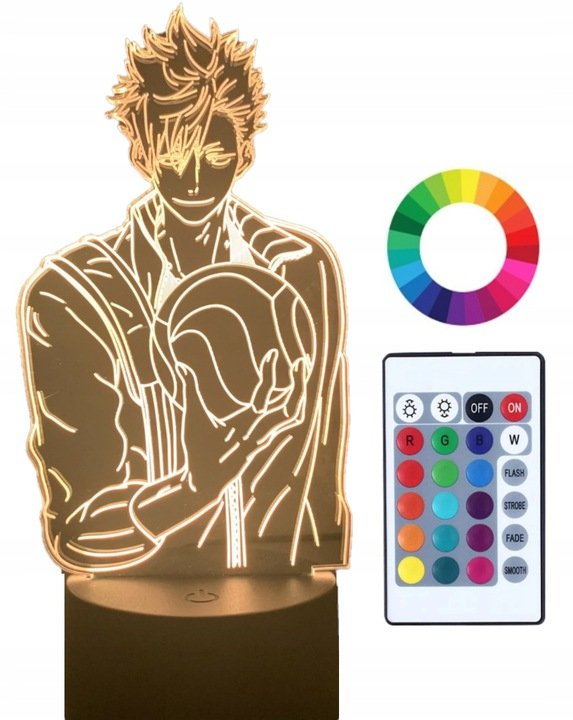 Lampka Nocna 3D LED Haikyuu Shoyo Hinata Prezent