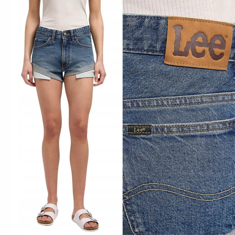 Lee RIDER SHORT STRAIGHT Indigo JEANSOWE SZORTY HOT PANTS VINTAGE DżINS W28