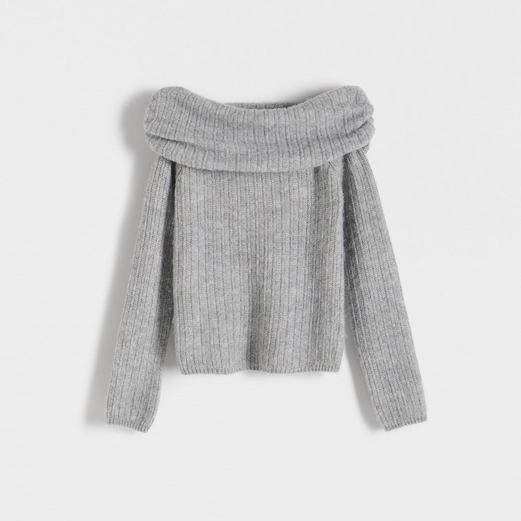 Reserved - Sweter z odkrytymi ramionami - jasnoszary