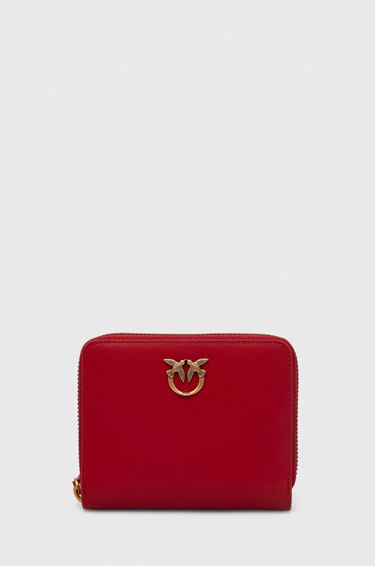 Pinko portfel skórzany damski kolor czerwony 100249.A0F1