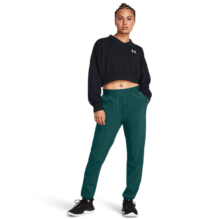 Damskie spodnie treningowe Under Armour Sport High Rise Woven Pant - zielone