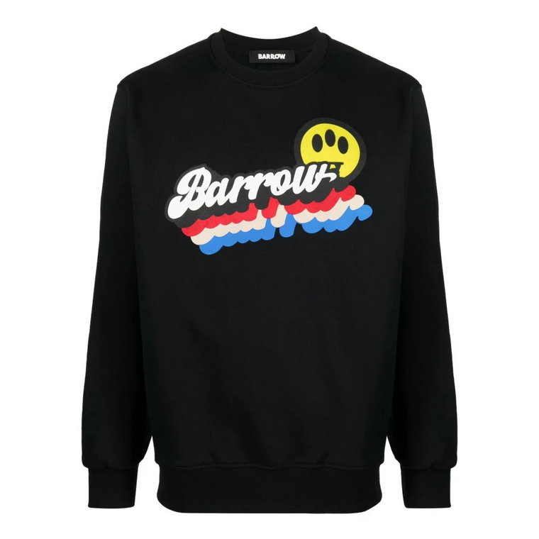 Czarny Sweter z Nadrukiem Logo Barrow