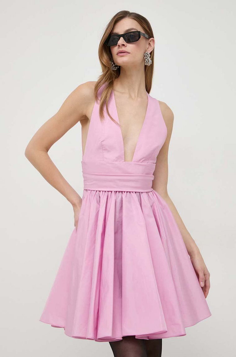 Pinko sukienka kolor różowy mini rozkloszowana 102777.Y3LE