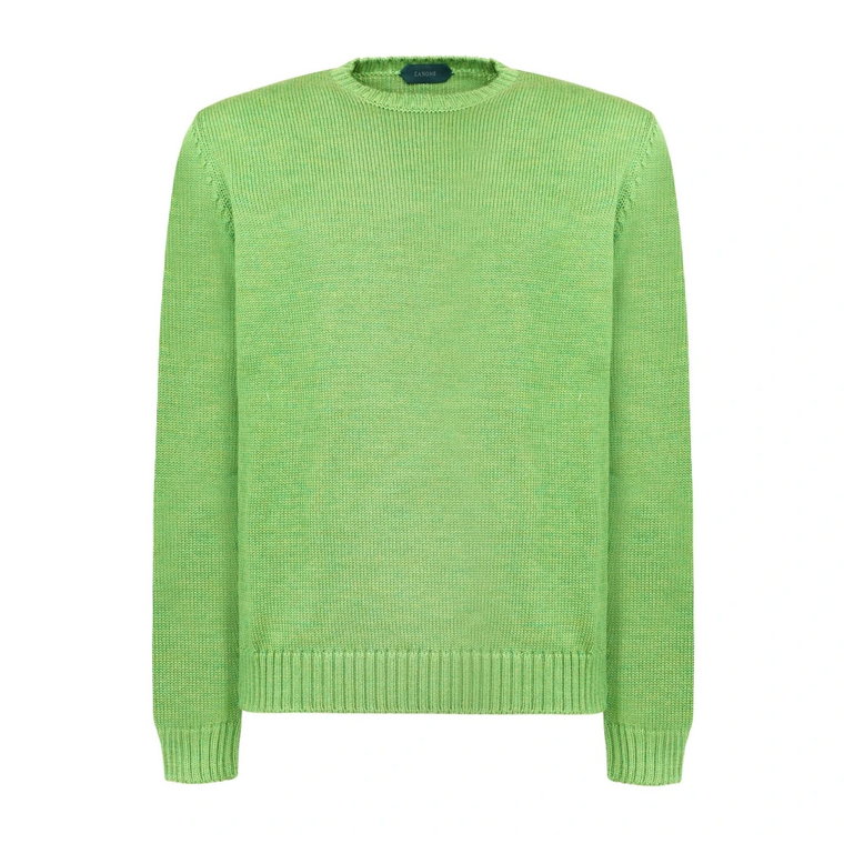 Zielony Sweter z Wełny Zanone