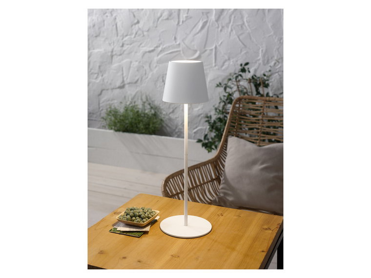 LIVARNO home Lampa stołowa akumulatorowa LED, z funkcją dotykowego ściemniacza (Biały)