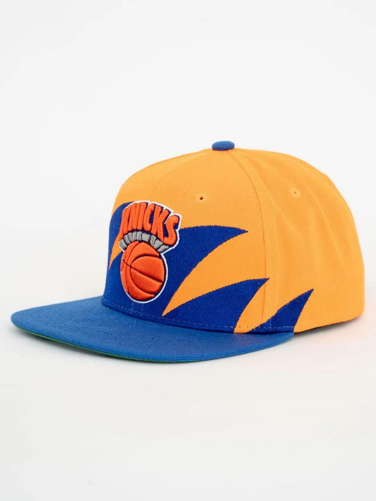 Czapka Snapback Mitchell & Ness New York Knicks NBA Sharktooth HWC Pomarańczowa / Niebieska