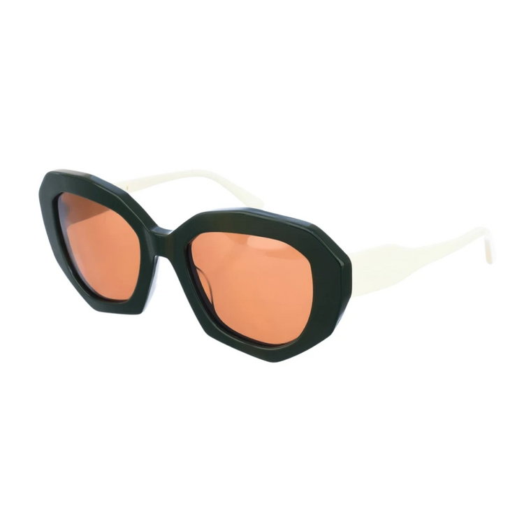 Okulary przeciwsłoneczne o owalnym kształcie i czarnym kolorowym wzornictwie Marni