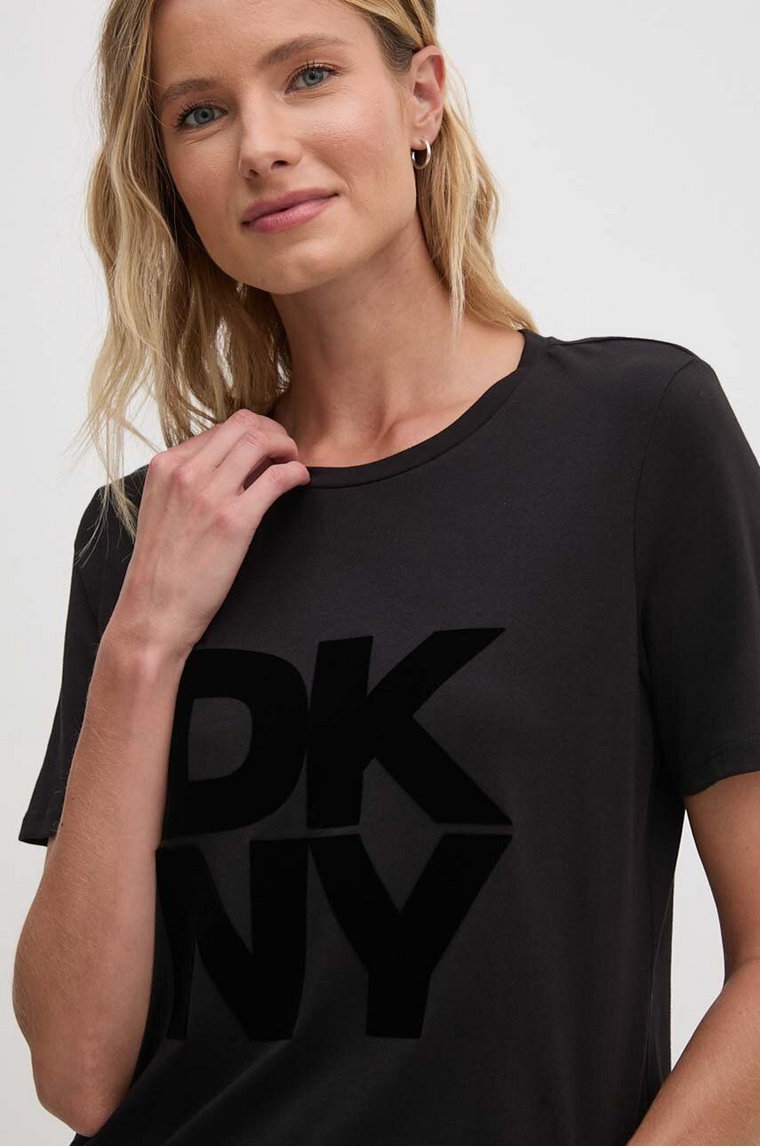 Dkny t-shirt bawełniany damski kolor czarny D2G4A221