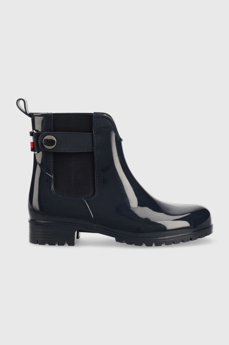 Tommy Hilfiger kalosze Ankle Rainboot With Metal Detail damskie kolor granatowy