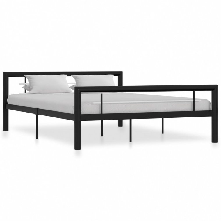 Rama łóżka, czarno-biała, metalowa, 160 x 200 cm kod: V-284554