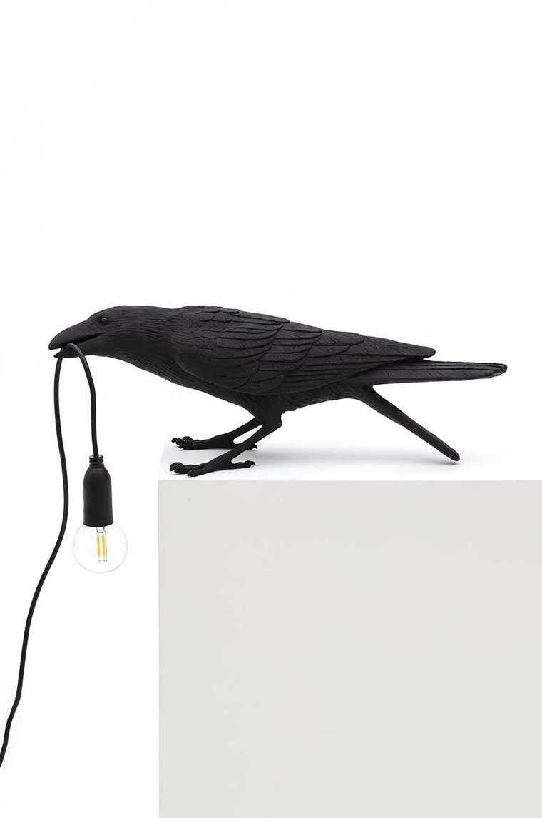 Seletti lampa stołowa Bird Lamp Black Playing