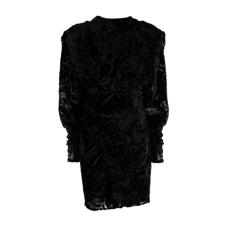 Czarna kwiecista welurowa sukienka mini IRO