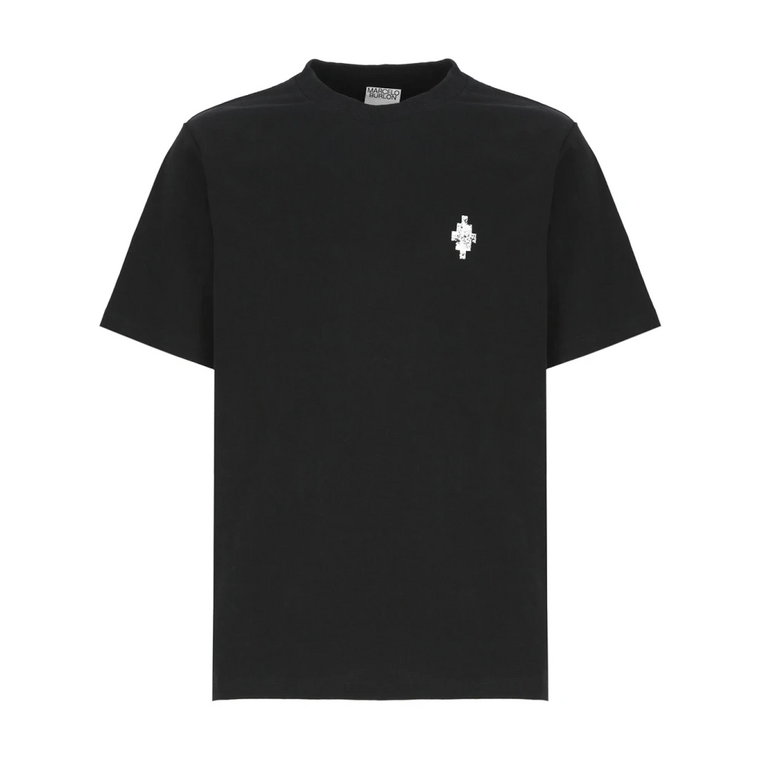 Czarna koszulka z nadrukowanymi logo Marcelo Burlon