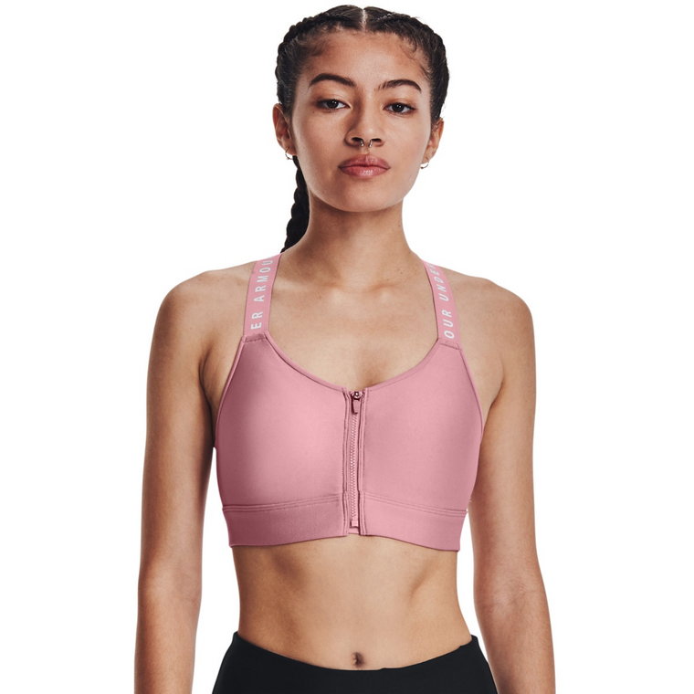 Biustonosz treningowy UNDER ARMOUR UA Infinity High Bra Zip - różowy