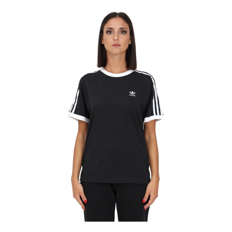 Klasyczna koszulka damska z 3 paskami czarna Adidas Originals