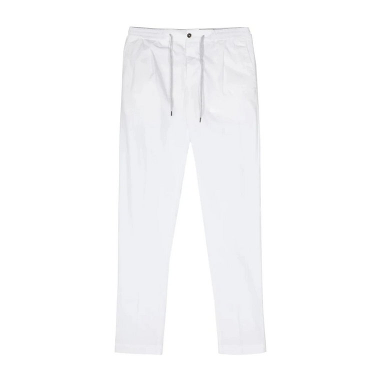 Białe Spodnie Joggingowe z Popeliny Stretch Pt01