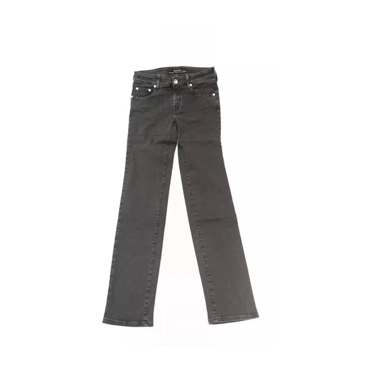 Vintage Style Czarne Jeansy z Bawełny & Spodnie Jacob Cohën