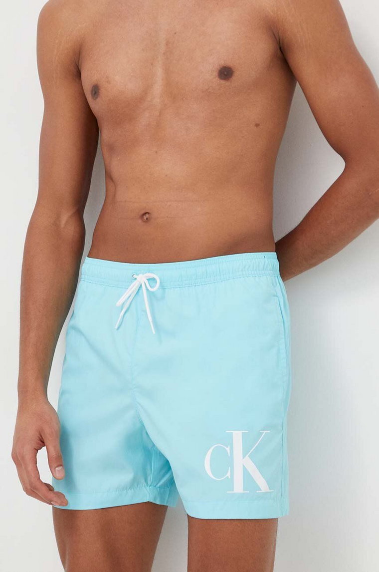 Calvin Klein szorty kąpielowe kolor turkusowy