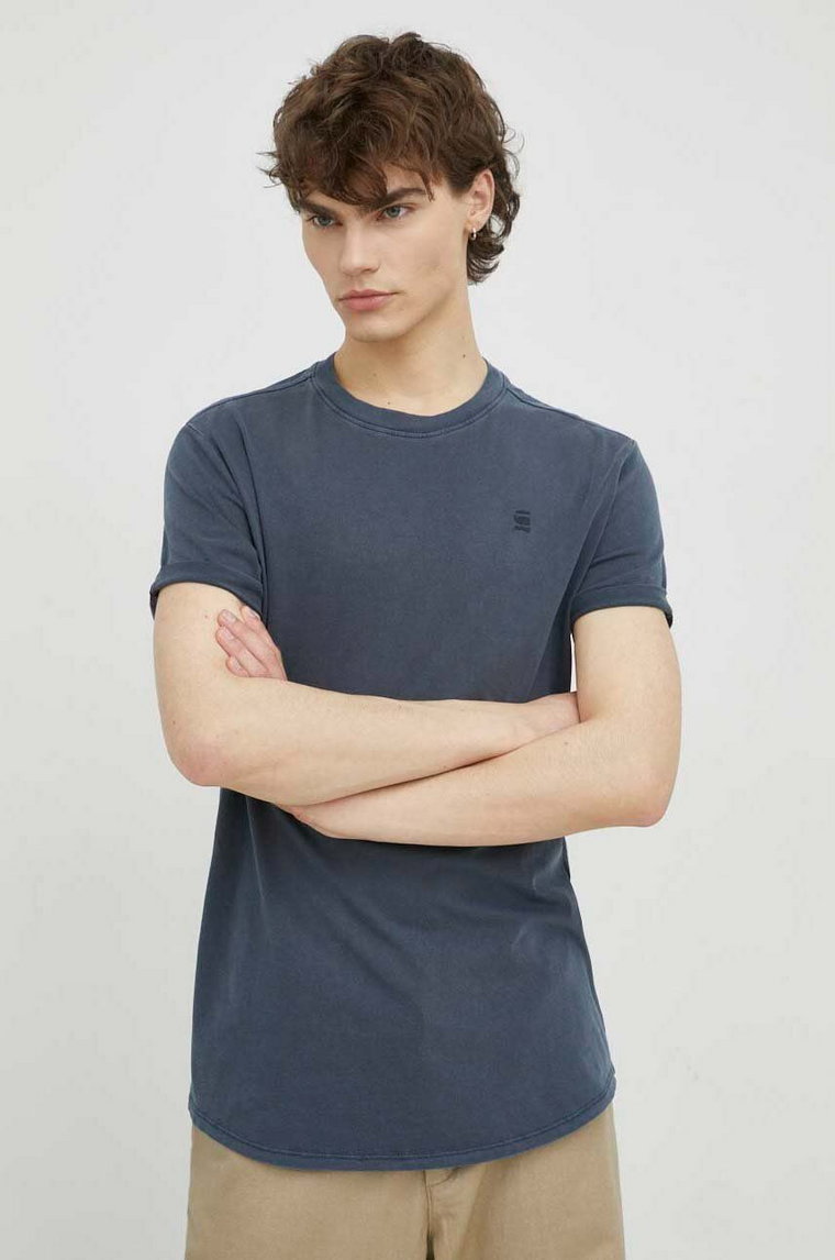 G-Star Raw t-shirt bawełniany kolor granatowy