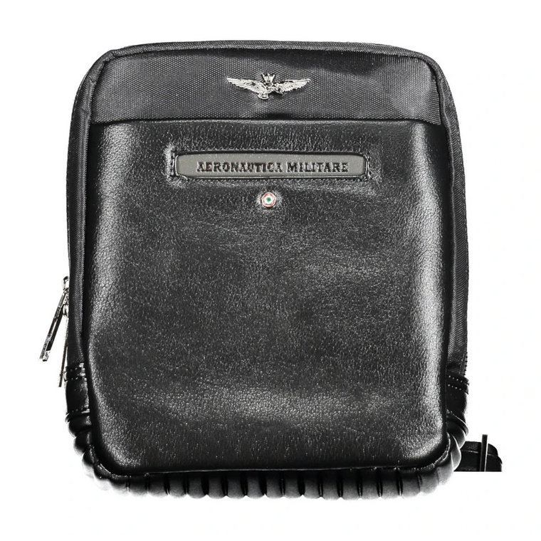 Black Polyester Shoulder Bag Aeronautica Militare