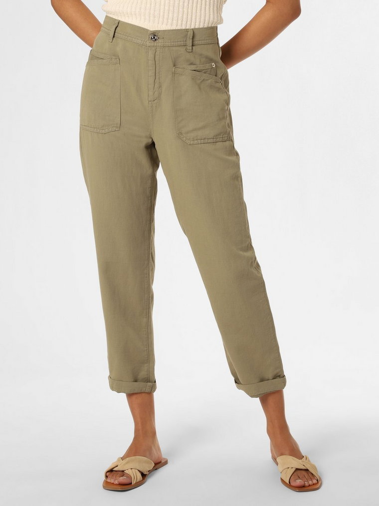 MAC - Spodnie damskie z dodatkiem lnu  Ivy, zielony