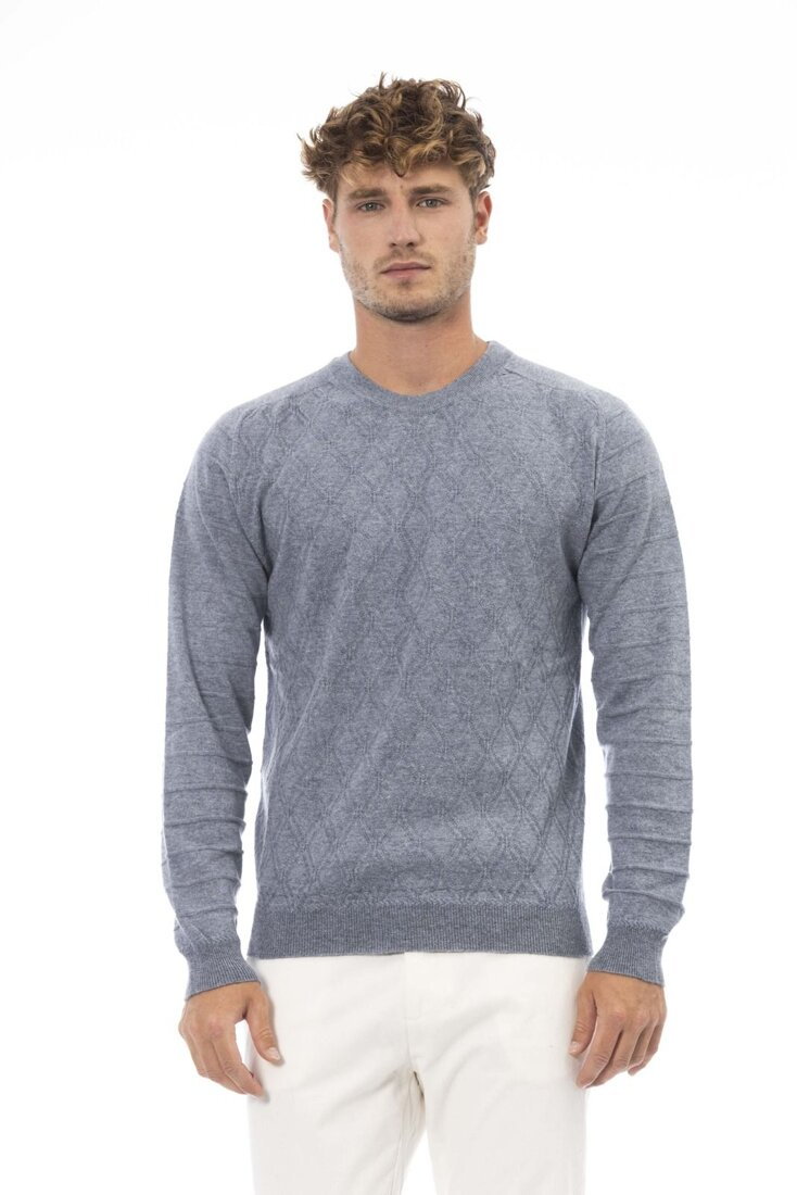 Swetry marki Alpha Studio model AU01C kolor Niebieski. Odzież męska. Sezon: