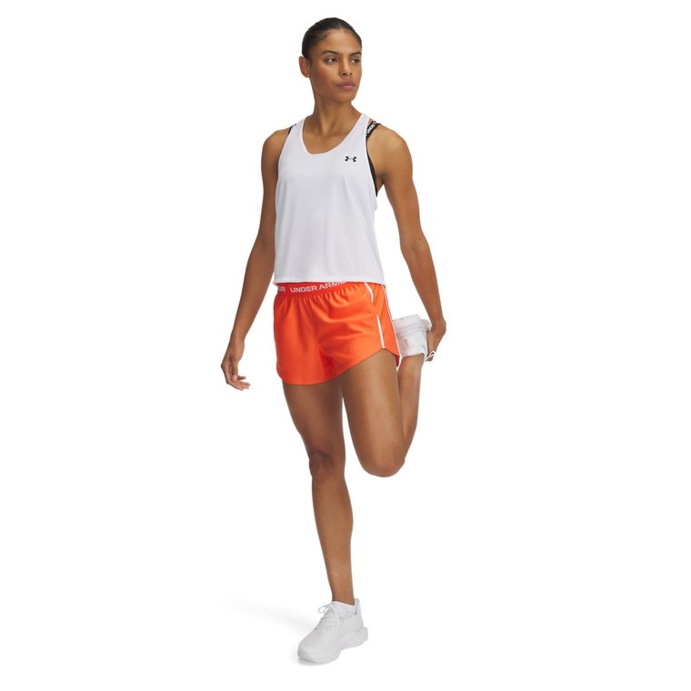 Damskie spodnie treningowe Under Armour Tech Play Up Shorts - pomarańczowe