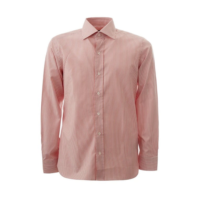 Różowe Cienkie Paski Koszula Regular Fit Tom Ford