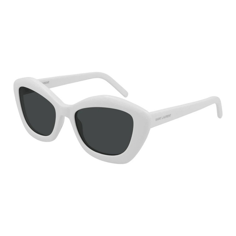 SL 68 004 Błyszczące Solidne Okulary Przeciwsłoneczne w Kolorze Kości Słoniowej Saint Laurent