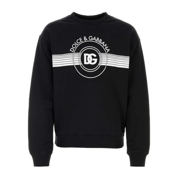 Czarny rozciągliwy sweter z bawełny Dolce & Gabbana