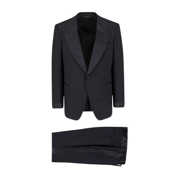Czarny formalny jednorzędowy garnitur Tom Ford