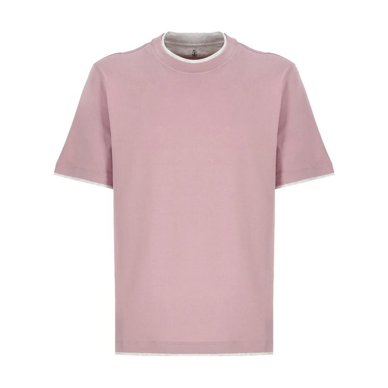 Różowa koszulka męska Brunello Cucinelli
