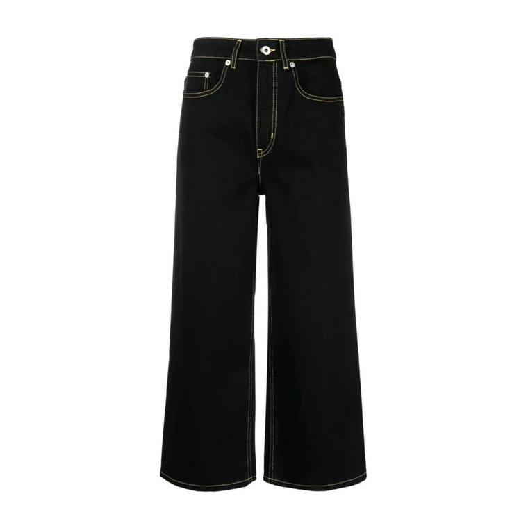 Czarne Cropped Jeansy dla Kobiet Kenzo