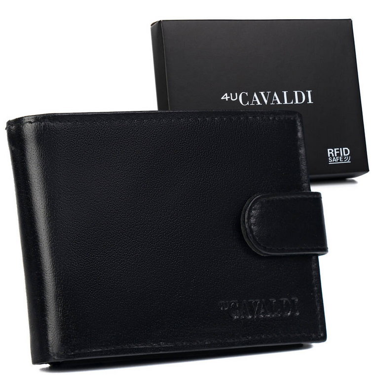 Duży skórzany portfel męski z RFID Protect - Cavaldi