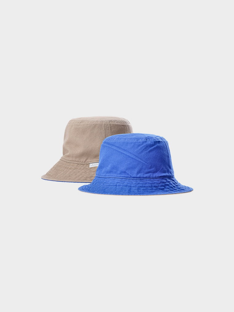 Kapelusz dwustronny bucket hat męski - beżowy/niebieski