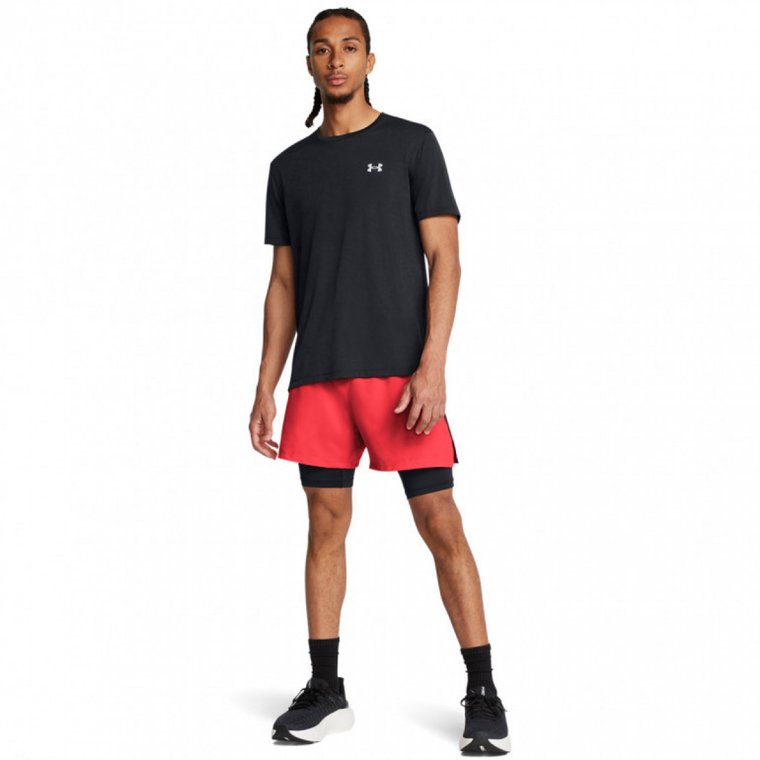 Męskie spodenki do biegania Under Armour UA Launch 5\'\' 2-in-1 Short - czerwone