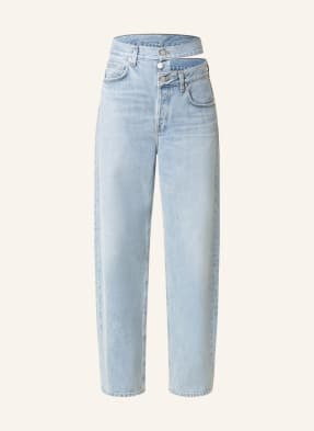 Agolde Jeansy Straight Broken Waistband blau