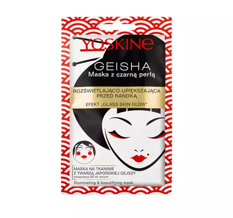 YOSKINE GEISHA MASKA Z CZARNĄ PERŁĄ ROZŚWIETLAJĄCO-UPIĘKSZAJĄCA 20ML