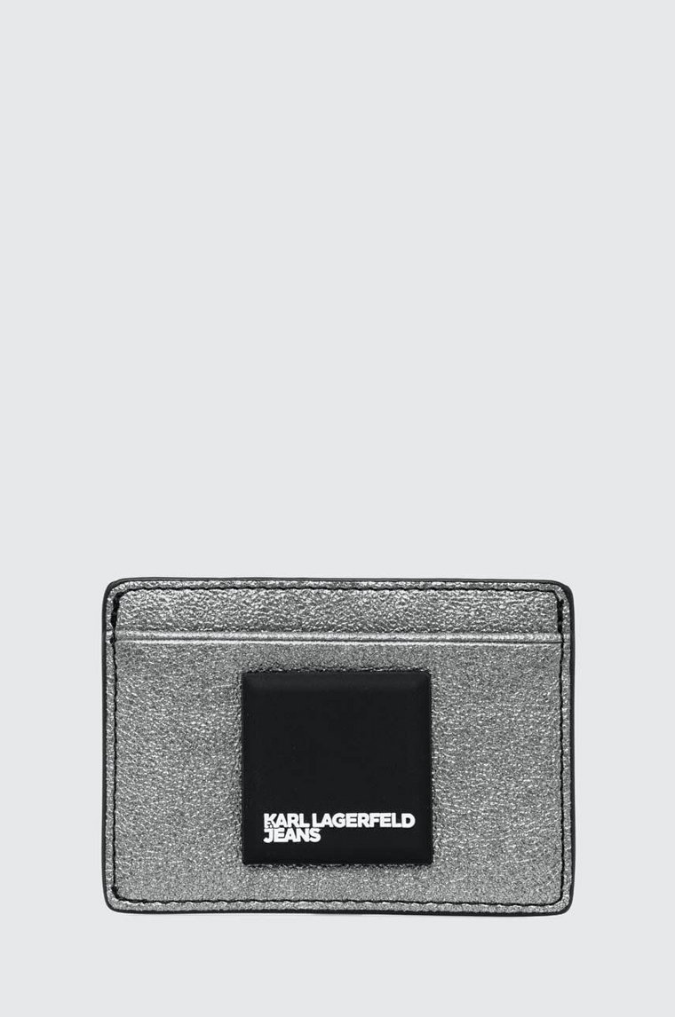 Karl Lagerfeld Jeans etui na karty kolor srebrny