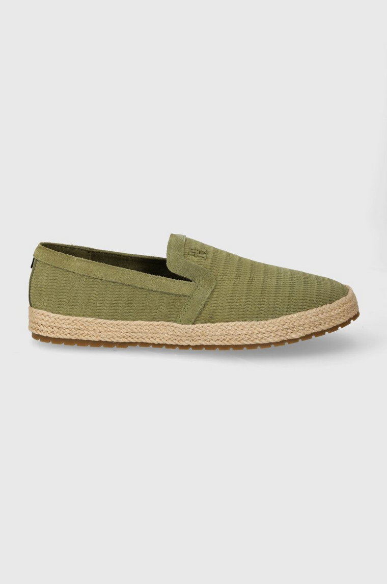 Tommy Hilfiger espadryle zamszowe TH ESAPDRILLE CLASSIC SUEDE kolor zielony FM0FM04984