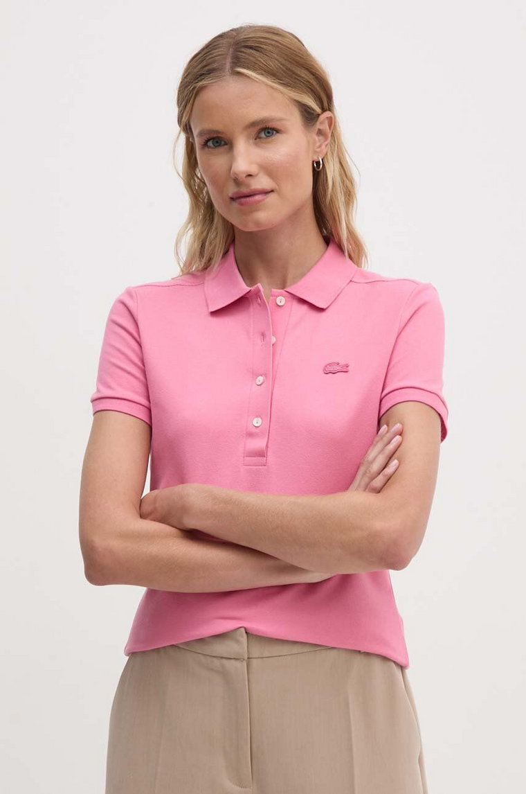 Lacoste polo damski kolor różowy