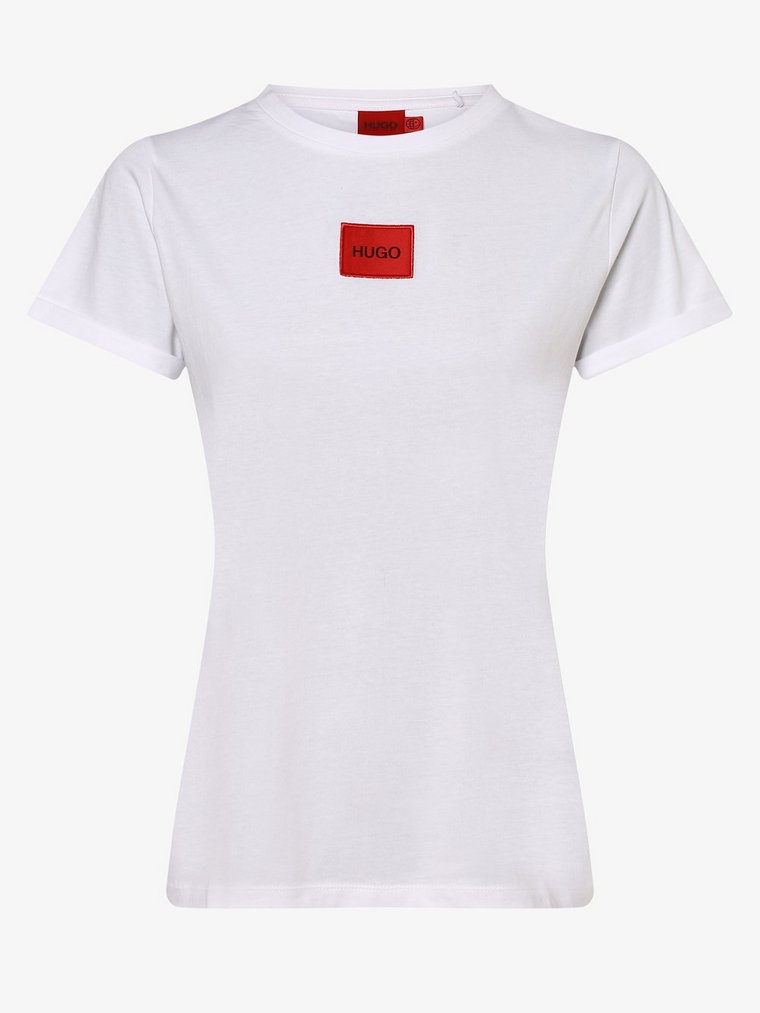 HUGO - T-shirt damski  The SlimTee_redlabel, biały