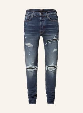 Amiri Jeansy W Stylu Destroyed mx1 Plaid Skinny Fit blau